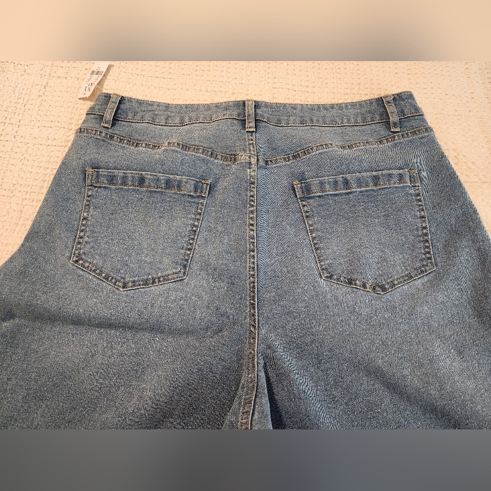 NY&Co Classic Blue Wide-Leg Women Jeans Snapaway Slit Size 18 Boho Grunge NWT - Picture 11 of 11
